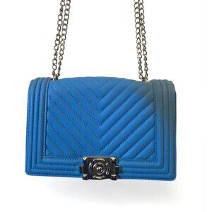 GLEZT LEELA COLOR -SKY BLUE-SILVER SHOULDER CHAIN